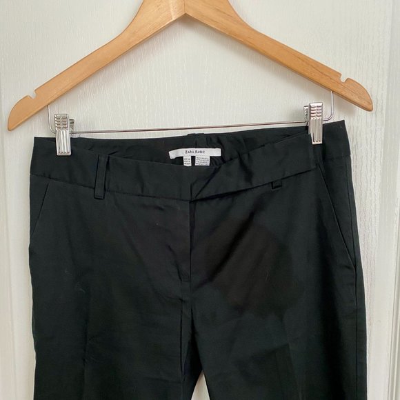 Zara Black Cotton Suit Set - Single Breasted Jacket and Trousers Size Small / 6 - Picture 7 of 13